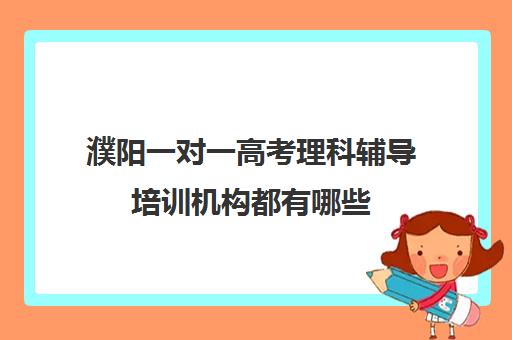 濮阳一对一高考理科辅导培训机构都有哪些(濮阳一对一辅导价格表)