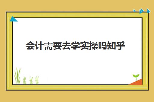 会计需要去学实操吗知乎(零基础可以干会计吗)