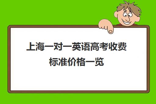 上海一对一英语高考收费标准价格一览(外教一对一课程收费标准)