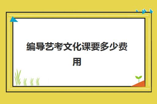 编导艺考文化课要多少费用(编导大学学费一般多少)