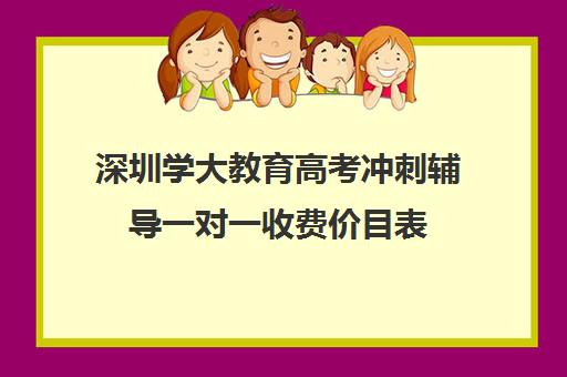 深圳学大教育高考冲刺辅导一对一收费价目表(学大教育学费多少)