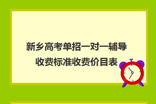 新乡高考单招一对一辅导收费标准收费价目表(一对一辅导多少钱一小时)