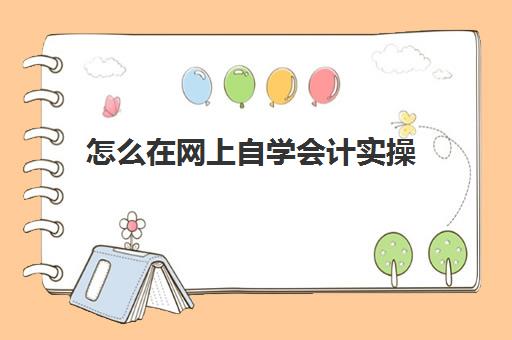 怎么在网上自学会计实操(如何自学会计和考证)