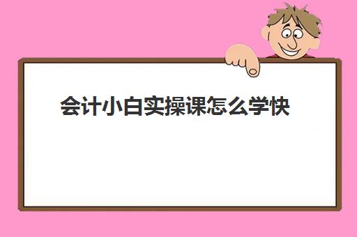 会计小白实操课怎么学快(新手会计应该怎么着手)