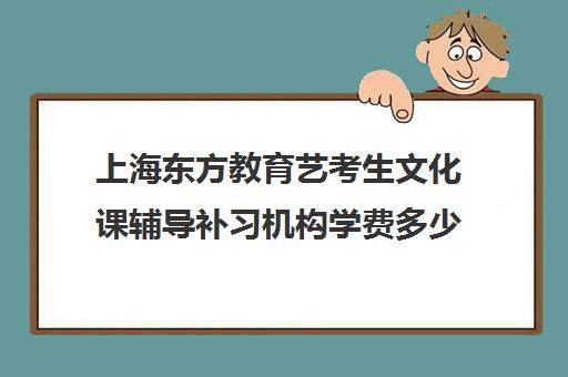 上海东方教育艺考生文化课辅导补习机构学费多少钱