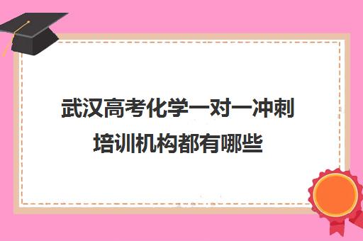 武汉高考化学一对一冲刺培训机构都有哪些(武汉高考培训机构排名前十)