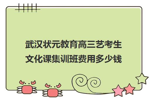 武汉状元教育高三艺考生文化课集训班费用多少钱(武汉艺考生文化课集训学校前三名)