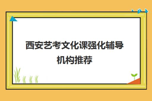 西安艺考文化课强化辅导机构推荐