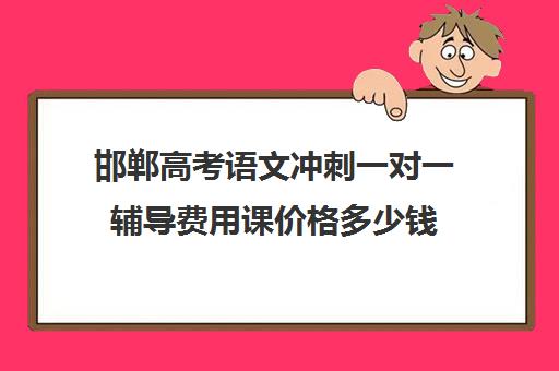 邯郸高考语文冲刺一对一辅导费用课价格多少钱(高三辅导一对一多少钱)