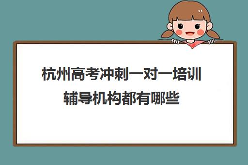 杭州高考冲刺一对一培训辅导机构都有哪些(杭州比较好辅导机构)