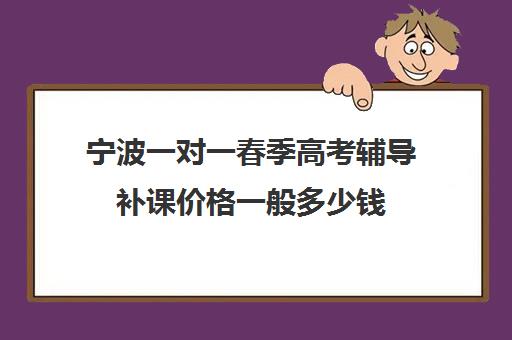 宁波一对一春季高考辅导补课价格一般多少钱(高考一对一辅导多少钱一小时)