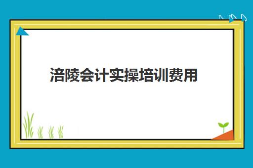 涪陵会计实操培训费用(会计实账培训有必要去吗)