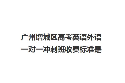 广州增城区高考英语外语一对一冲刺班收费标准是多少补课多少钱一小时(高三英语一对一