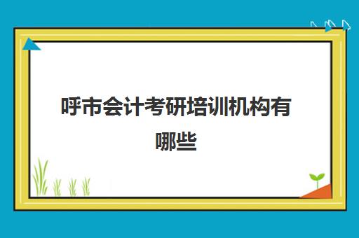 呼市会计考研培训机构有哪些(哪个考研机构的会计专业好)