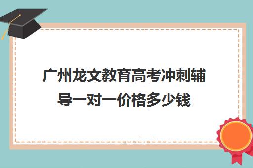 广州龙文教育高考冲刺辅导一对一价格多少钱(广州高中补课机构排名)