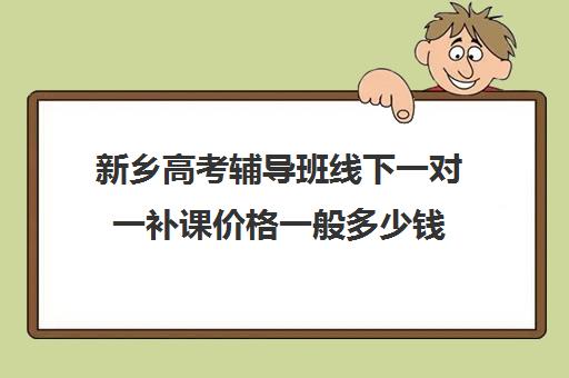 新乡高考辅导班线下一对一补课价格一般多少钱(高中补课一对一怎么收费)