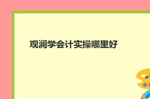 观澜学会计实操哪里好(学会计自学好还是培训班好)