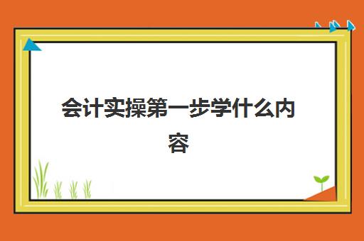 会计实操第一步学什么内容(会计实训步骤及基本过程)