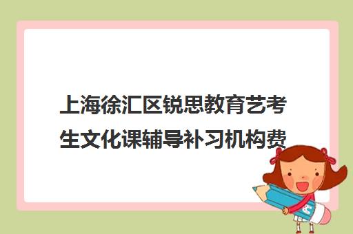 上海徐汇区锐思教育艺考生文化课辅导补习机构费用一般多少钱