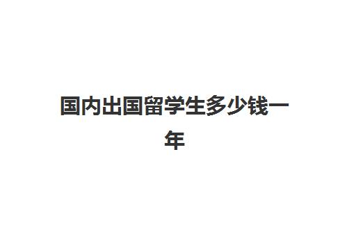 国内出国留学生多少钱一年(公派留学一年要多少钱)