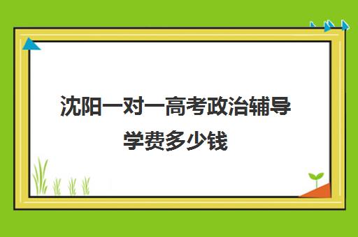 沈阳一对一高考政治辅导学费多少钱(沈阳高中补课机构排行榜)