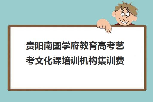 贵阳南图学府教育高考艺考文化课培训机构集训费用多少钱(贵阳艺考培训学校有哪些)