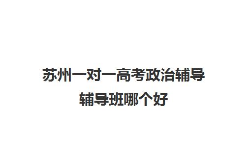 苏州一对一高考政治辅导辅导班哪个好(高三英语一对一补课有用吗)