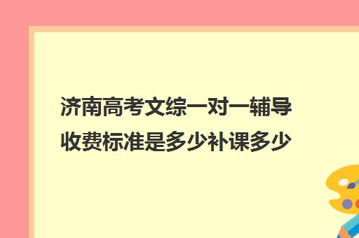 济南高考文综一对一辅导收费标准是多少补课多少钱一小时(一对一辅导收费)