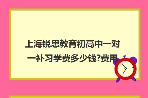 上海锐思教育初高中一对一补习学费多少钱?费用一览表