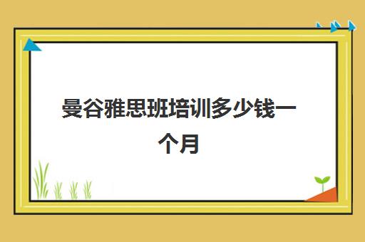 曼谷雅思班培训多少钱一个月