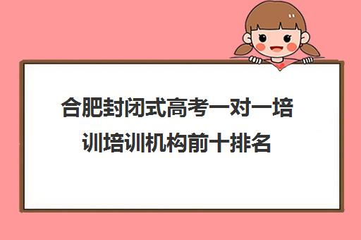 合肥封闭式高考一对一培训培训机构前十排名(合肥高考冲刺班哪家好)