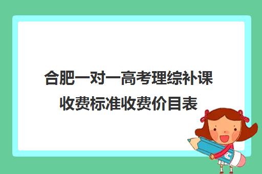 合肥一对一高考理综补课收费标准收费价目表(高三一对一补课一般多少钱一小时)