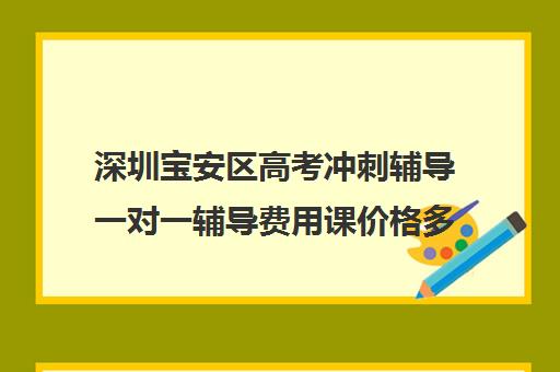 深圳宝安区高考冲刺辅导一对一辅导费用课价格多少钱(高三冲刺辅导班哪家好)