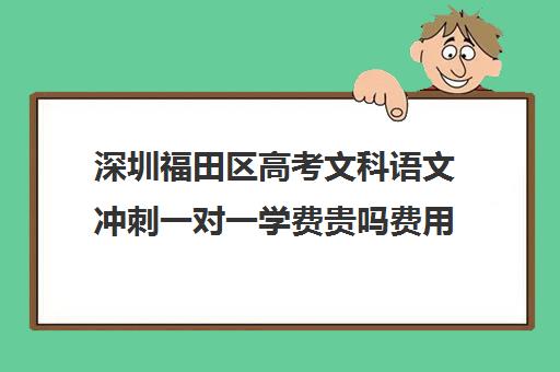 深圳福田区高考文科语文冲刺一对一学费贵吗费用多少钱(深圳高中补课一对一价格)