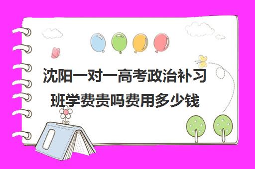 沈阳一对一高考政治补习班学费贵吗费用多少钱