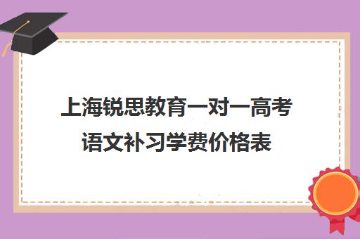 上海锐思教育一对一高考语文补习学费价格表