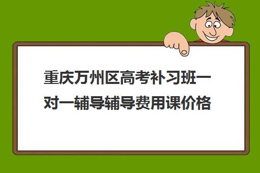 重庆万州区高考补习班一对一辅导辅导费用课价格多少钱