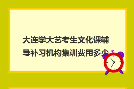 大连学大艺考生文化课辅导补习机构集训费用多少钱