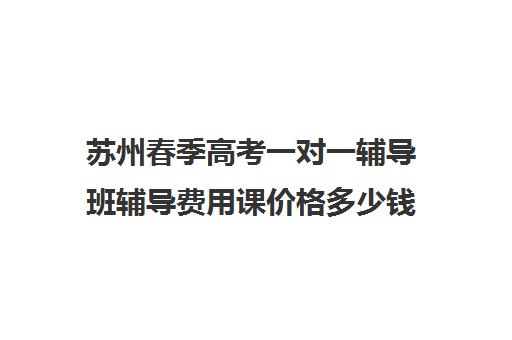 苏州春季高考一对一辅导班辅导费用课价格多少钱(春季高考培训班学费)