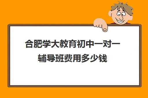 合肥学大教育初中一对一辅导班费用多少钱(合肥补课机构哪个好排名)