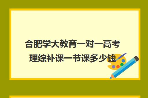 合肥学大教育一对一高考理综补课一节课多少钱(学大教育价格表)