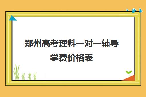 郑州高考理科一对一辅导学费价格表(一对一家教价格300)