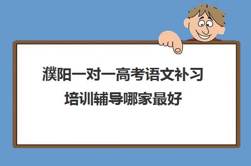 濮阳一对一高考语文补习培训辅导哪家最好