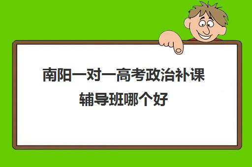 南阳一对一高考政治补课辅导班哪个好(南阳高考冲刺班哪家好)