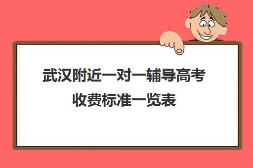 武汉附近一对一辅导高考收费标准一览表(初中一对一辅导价格)