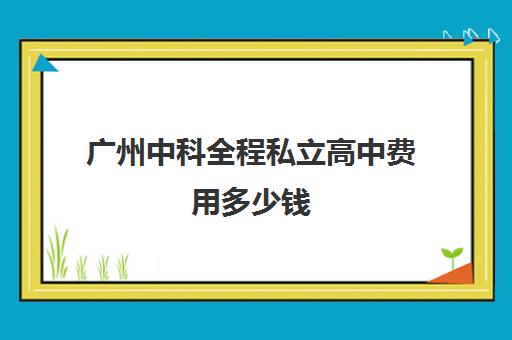 广州中科全程私立高中费用多少钱(广州民办高中有哪些学校)