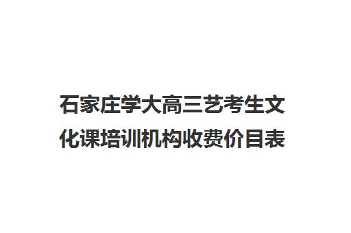 石家庄学大高三艺考生文化课培训机构收费价目表(北京三大艺考培训机构)