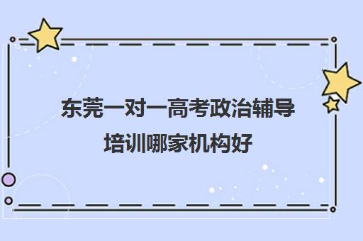 东莞一对一高考政治辅导培训哪家机构好(一对一教育机构排名)