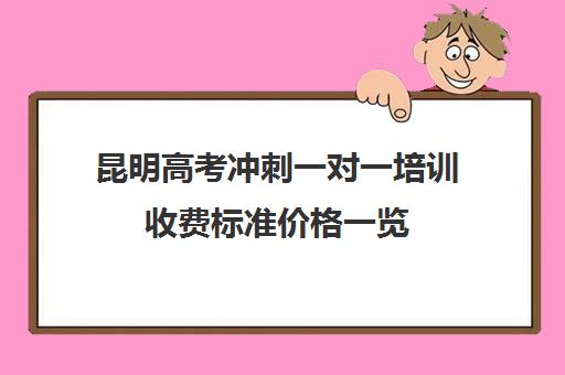 昆明高考冲刺一对一培训收费标准价格一览(昆明一对一辅导价格表)