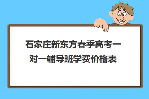 石家庄新东方春季高考一对一辅导班学费价格表(新东方一对一辅导价格高三)